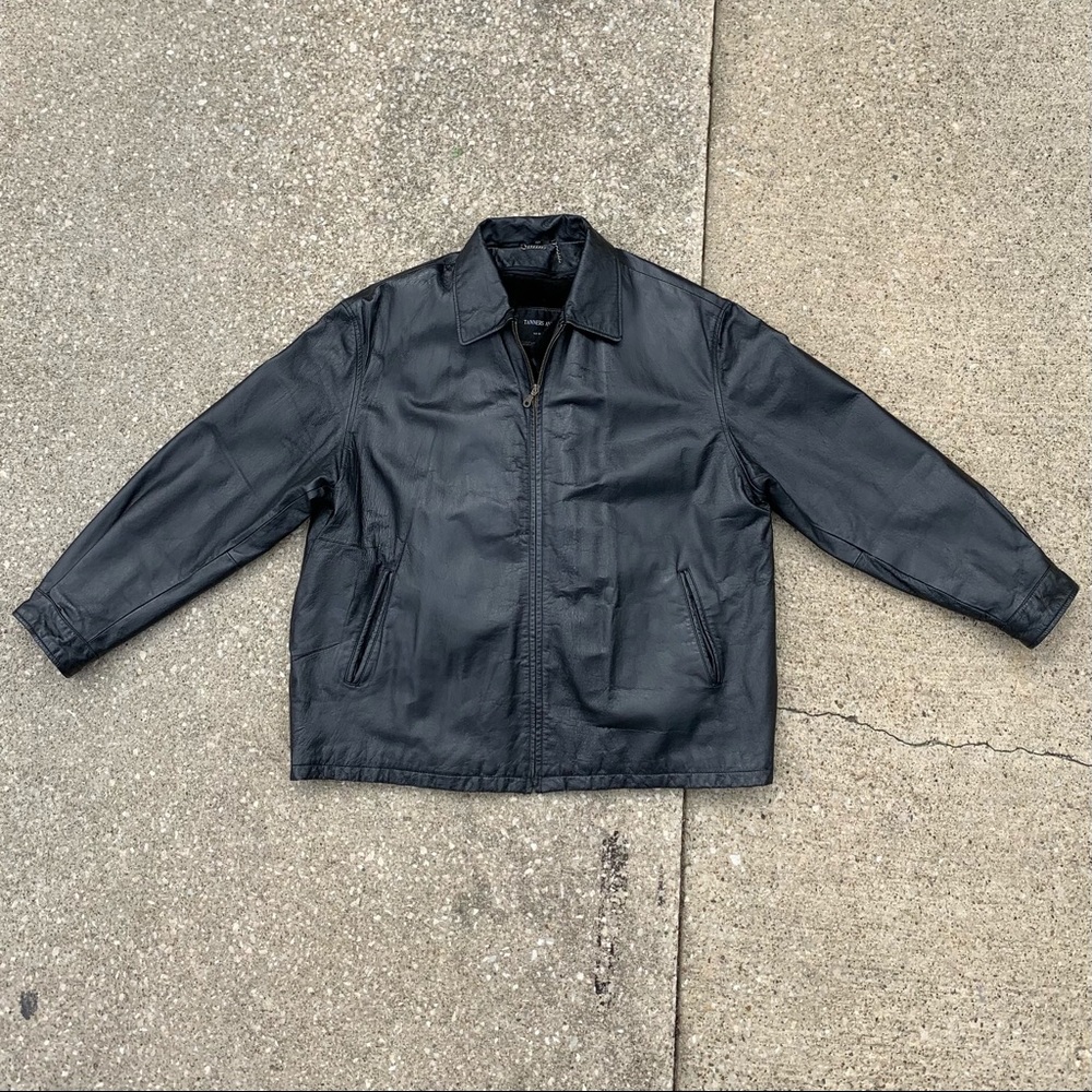 Vintage 90s Motorcycle Tanners Avenue Genuine Leather Jacket Coat